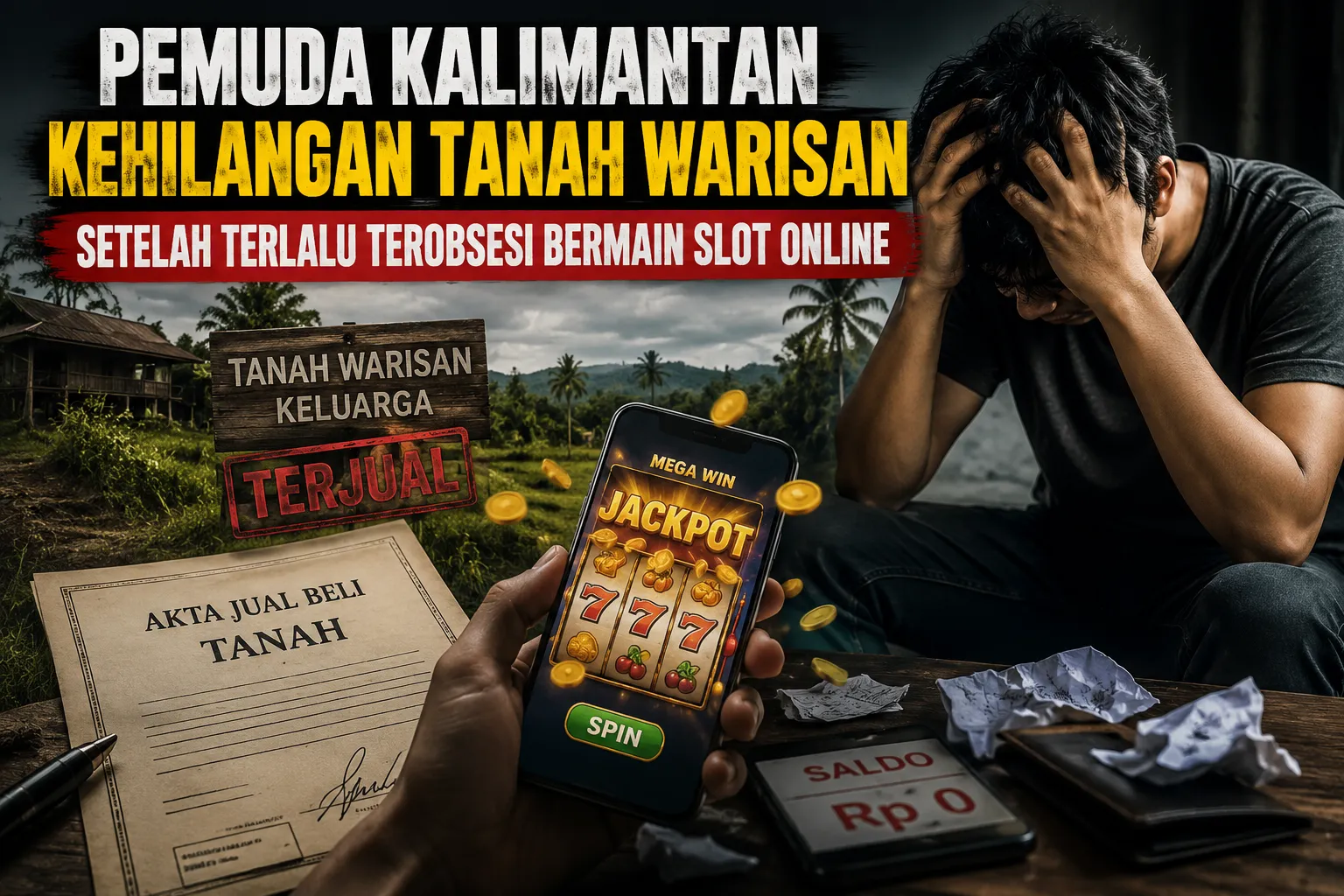 Pemuda Kalimantan Kehilangan Tanah Warisan Setelah Terlalu Terobsesi Bermain Slot Online